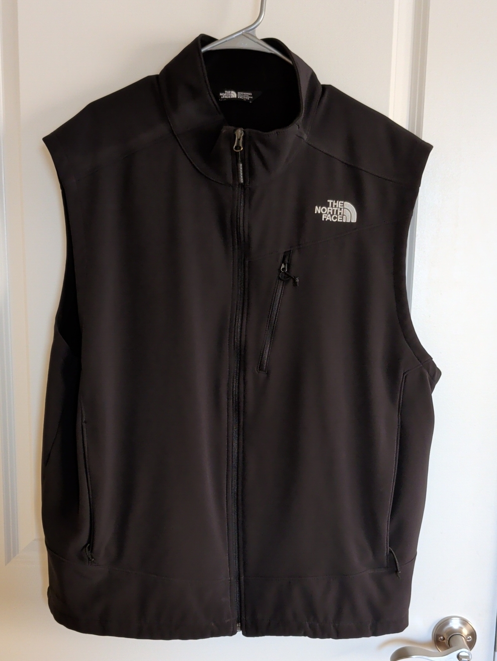 The North Face - Black Softshell Vest with Chest Zip